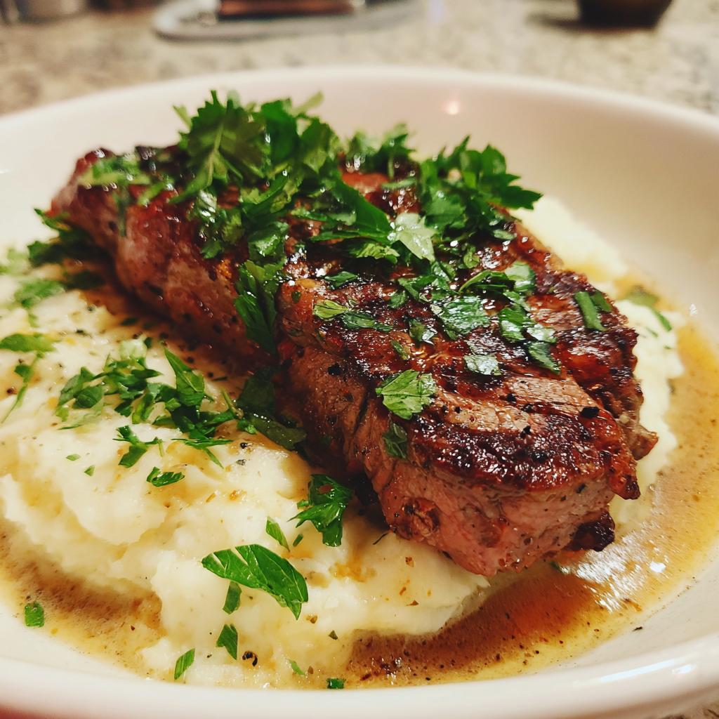 steak and potatoes
