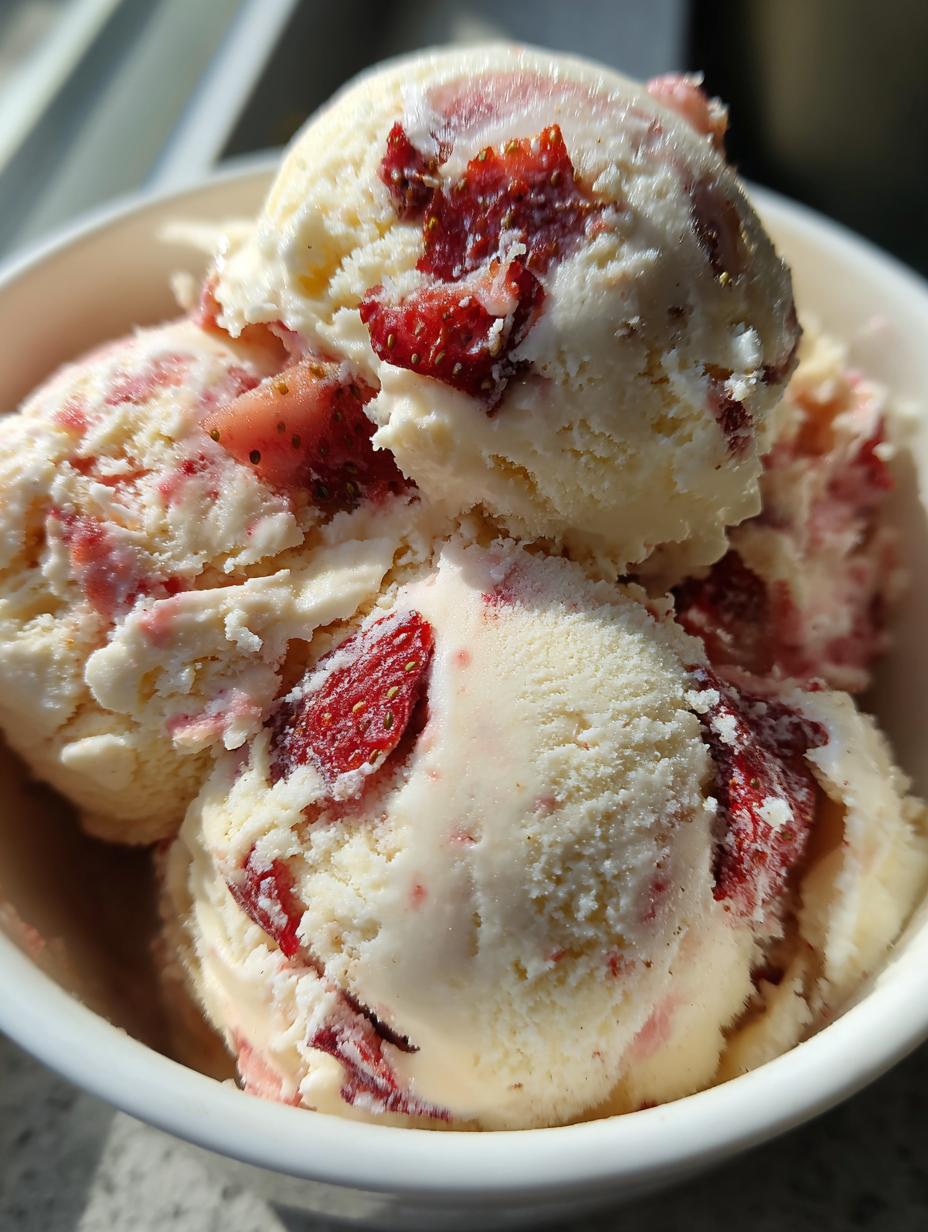 strawberry cheesecake ice cream - detail 1