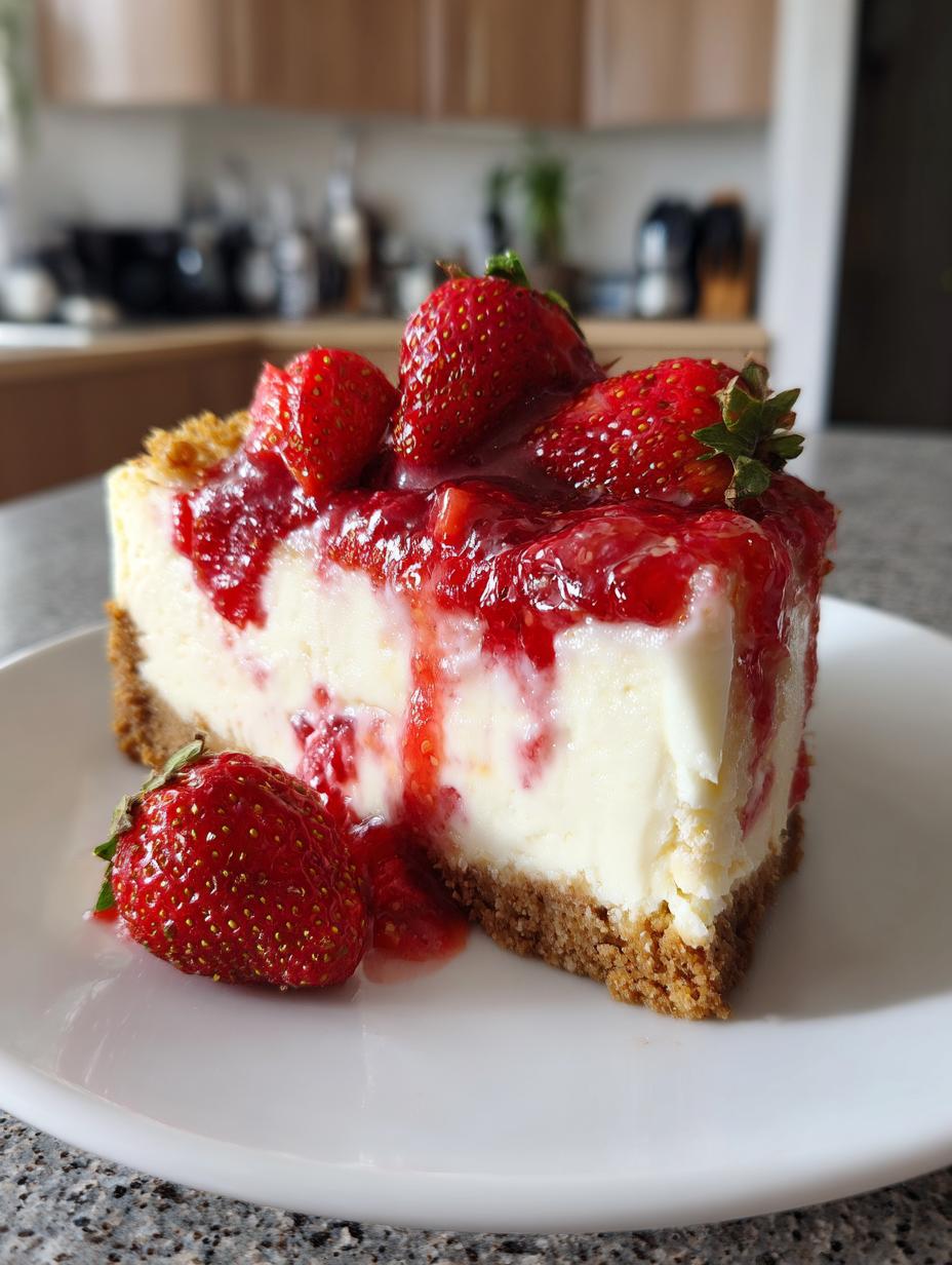 strawberry no bake cheesecake - detail 1