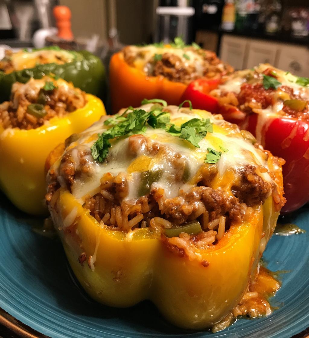 stuffed peppers dinner - detail 1