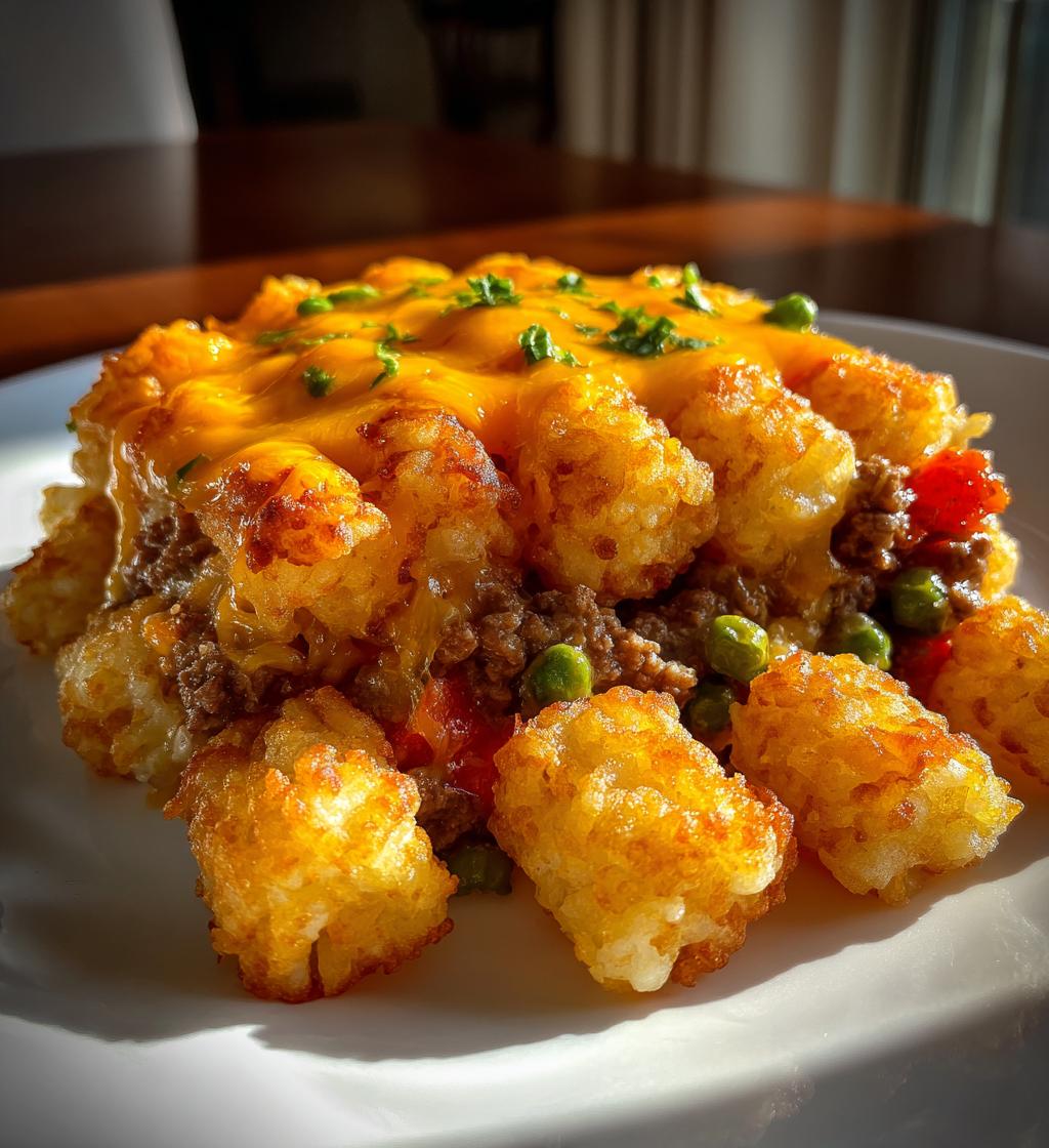 tater tot casserole - detail 1