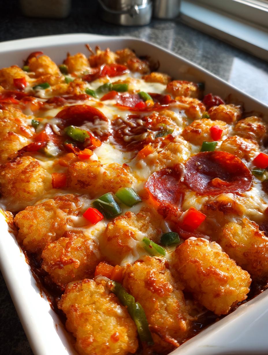 tator tot pizza bake