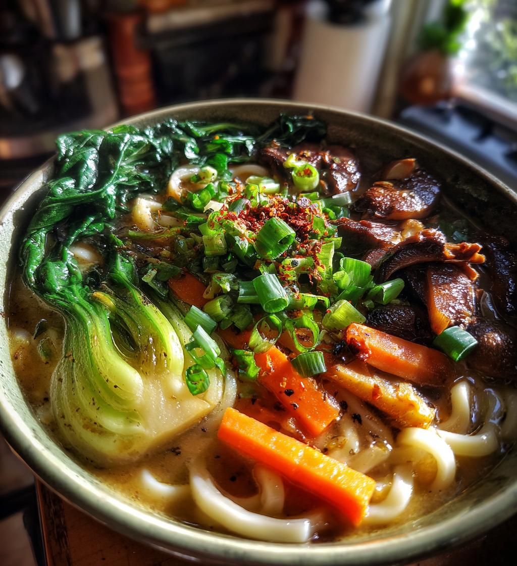 vegetarian udon soup