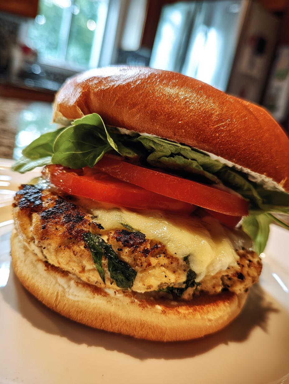 white cheddar and spinach chicken burgers - detail 1