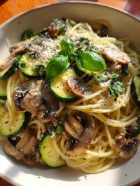 zucchini mushroom pasta