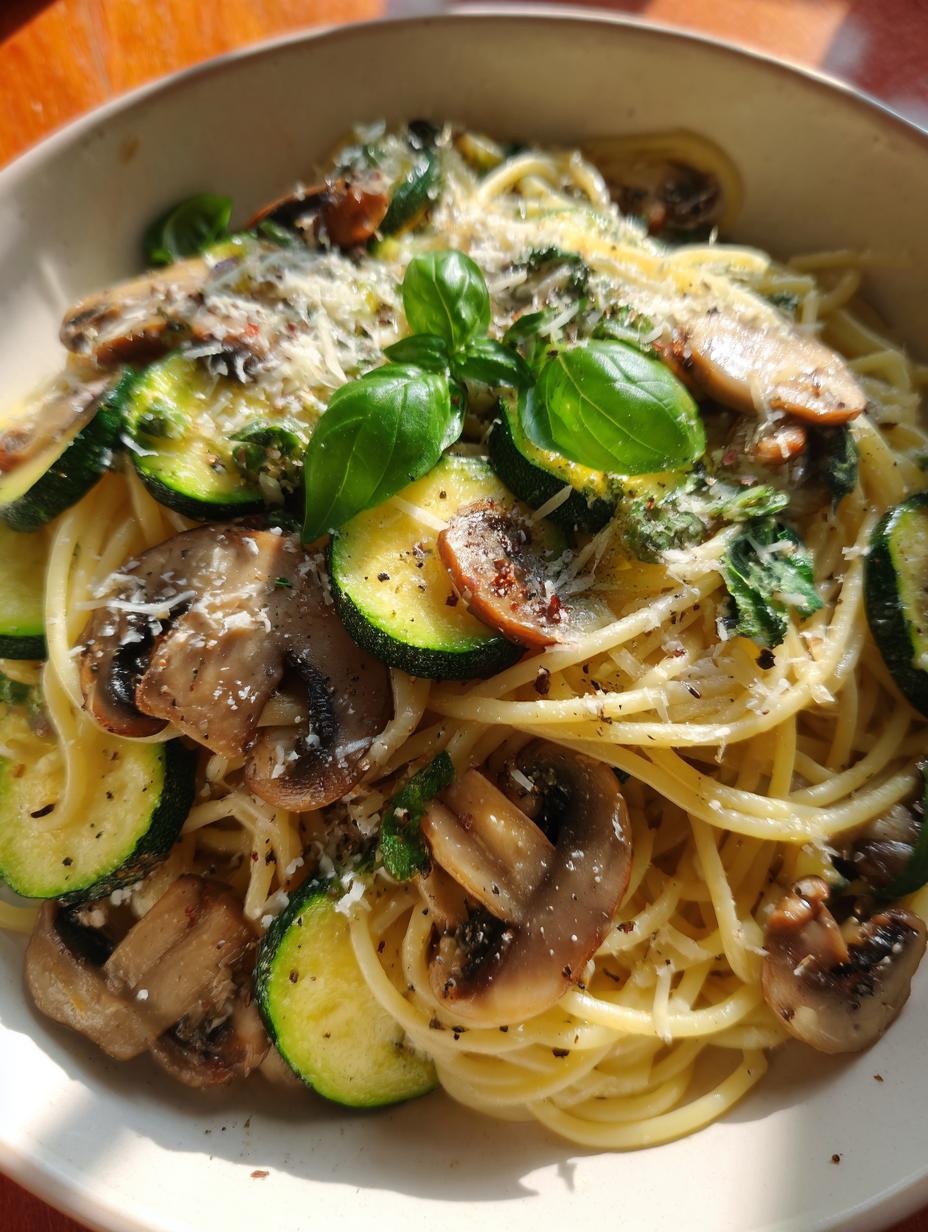 zucchini mushroom pasta