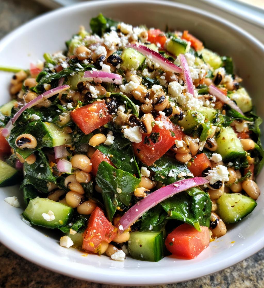 black-eyed pea salad with spinach