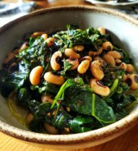 black eyed peas and greens