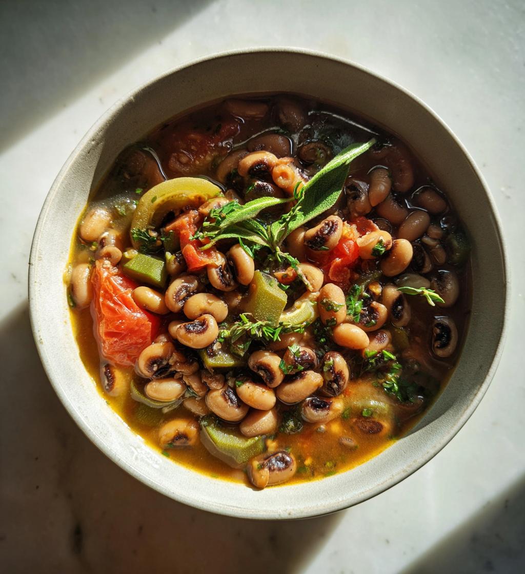 black eyed peas and okra soup