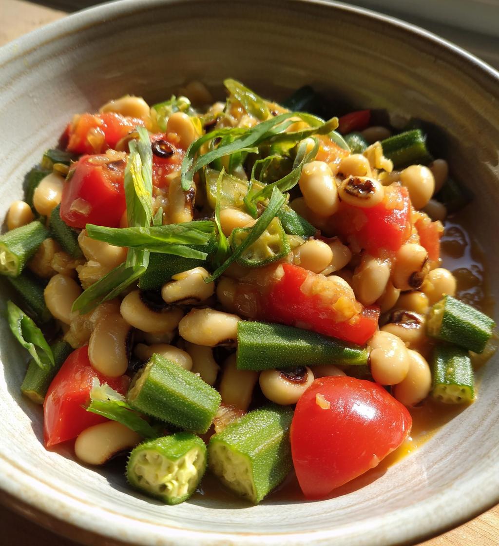 black eyed peas okra tomatoes