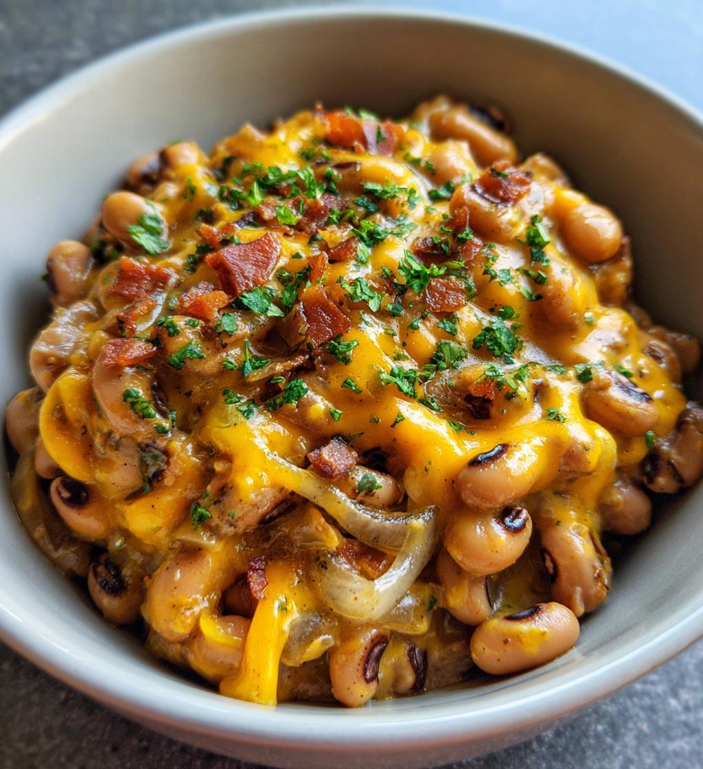 cheesy black-eyed peas dish