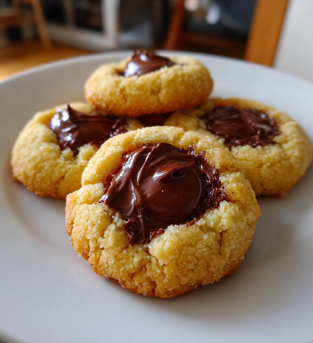 chocolate filled thumbprint cookies