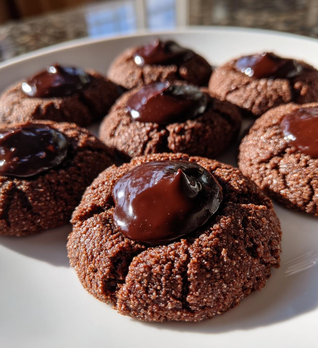 chocolate ganache thumbprint cookies