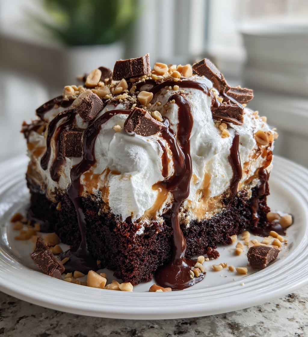 chocolate peanut butter poke cake