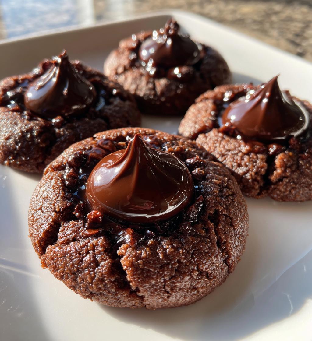 chocolate thumbprint cookies kisses