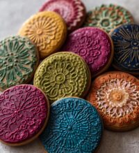 circle royal icing cookies