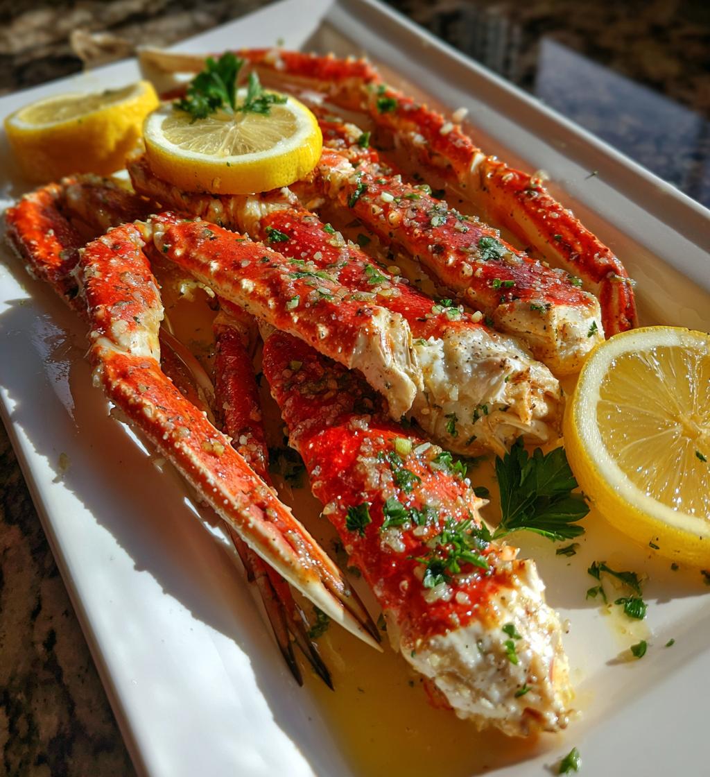 crab legs presentation