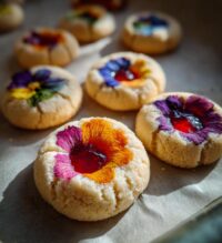 flower thumbprint cookies