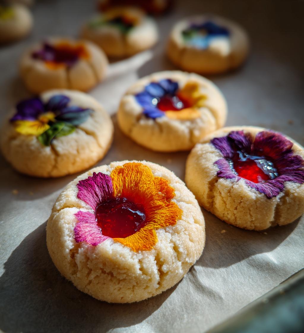 flower thumbprint cookies