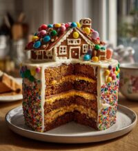 gingerbread house cake