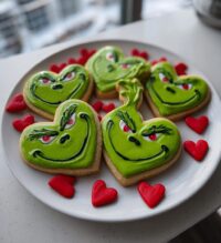 grinch royal icing cookies