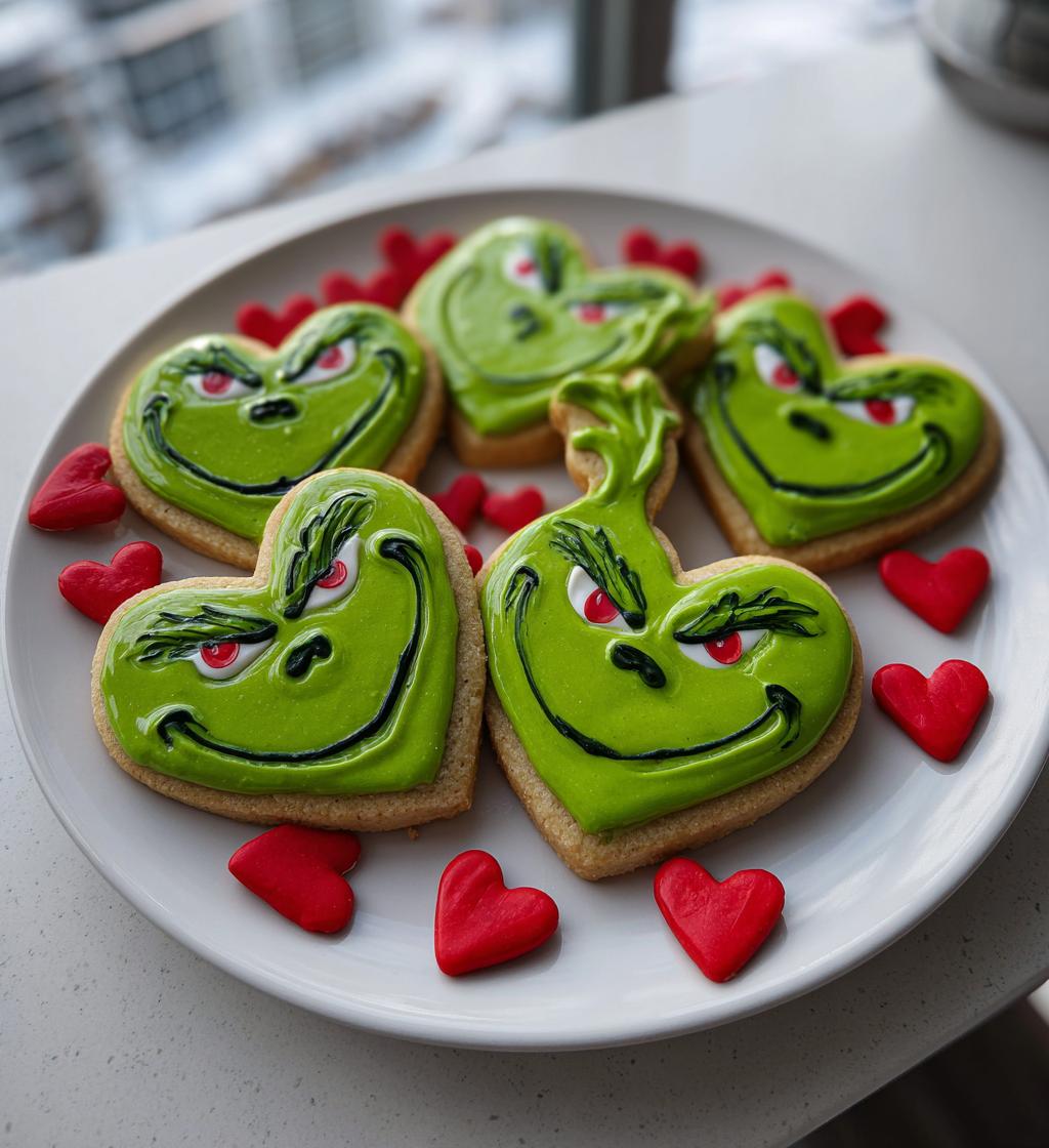 grinch royal icing cookies