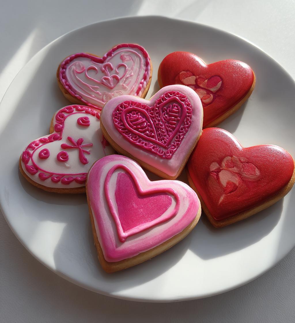 heart royal icing cookies