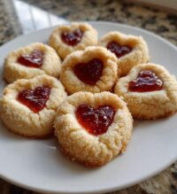 heart shaped thumbprint cookies