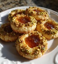 honey pistachio ricotta thumbprint cookies