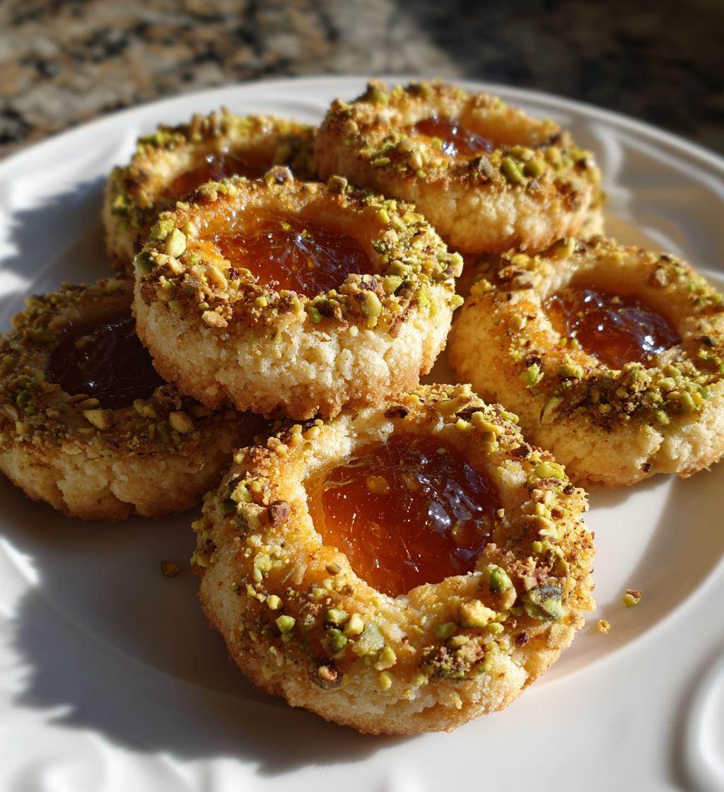 honey pistachio ricotta thumbprint cookies