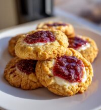 raspberry cheesecake thumbprint cookies